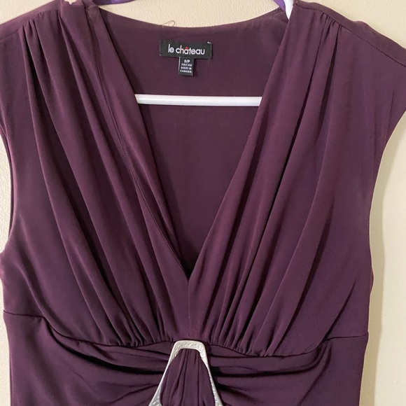 LE CHATEU DRESS PLUM SIZE SMALL NEW WITH OUT TAGS - Picture 5 of 7